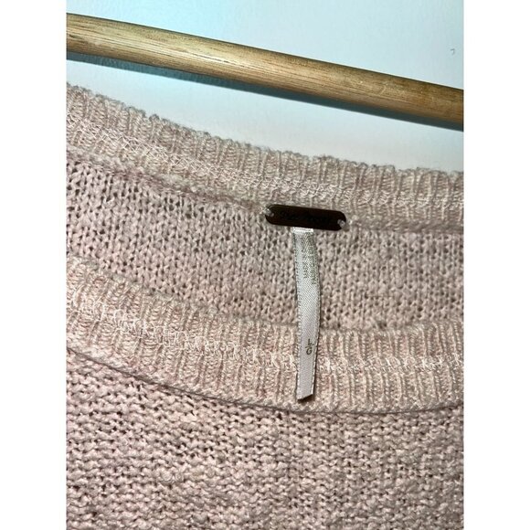 Free People Beige Knit Sweater Womens Loose Fit Pullover Size Large - Picture 2 of 10